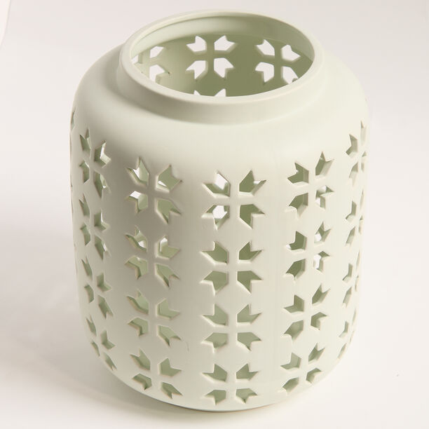 Homez white ceramic candle holder 20.6*20.6*24.5 cm image number 0