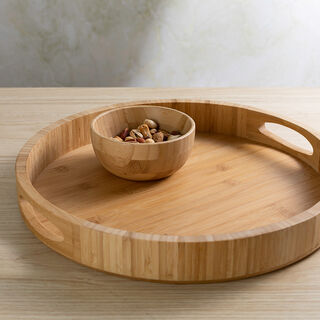 Bamboo Round Serving Tray