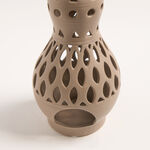 Homez brown ceramic candle holder 12.1*12.1*24.7 cm image number 1