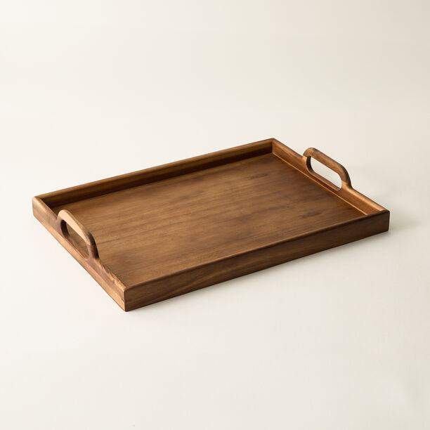 Dallaty rectangular wood tray with handel 50.8*35.6*7cm image number 0