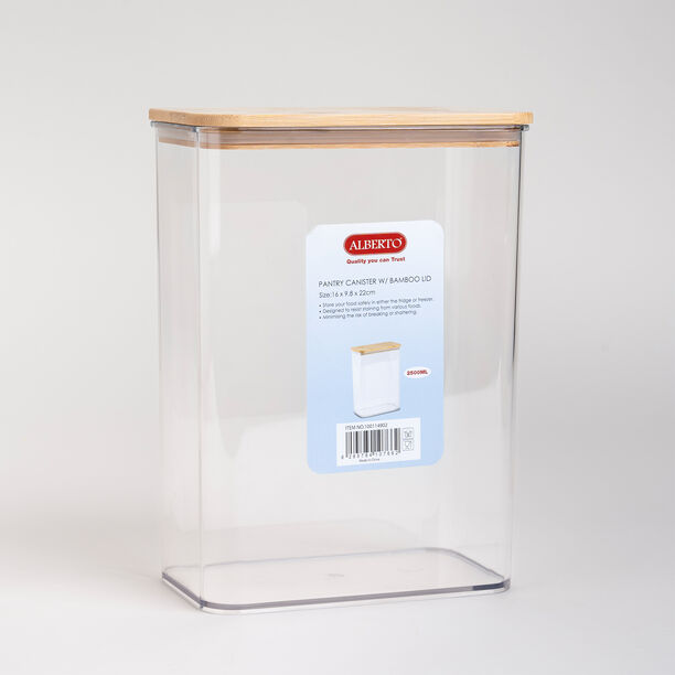 Pantry canister 2500ml with bamboo lid image number 0