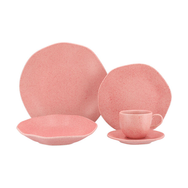 Ryo pink porcelain 20 pc dinner set Oxford collection image number 1