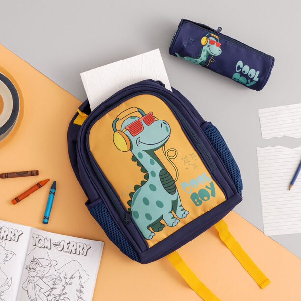 Large backpack with pencil case  ,15 inches , Dino image number 1