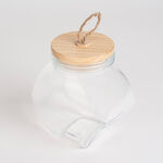 Alberto Round Glass Storage Jar With Wooden Lid And Hemp Rope 1550Ml image number 1