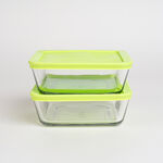 Kitchen classics transparent glass food storage set with lids 4 pcs 1.12L image number 0