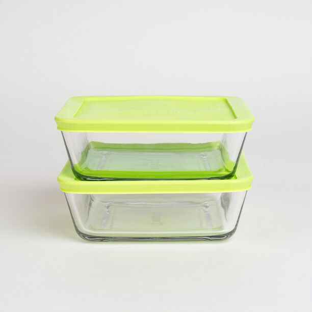 Kitchen classics transparent glass food storage set with lids 4 pcs 1.12L image number 0