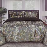 3 piece Boutique Blanche Dark Green Cotton Lyocell king size comforters set image number 0