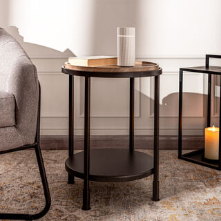 Homez wood and metal side table
