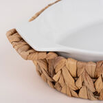 Porcelain Oval Dish With Rattan Basket image number 1