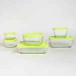 Kitchen classics transparent glass food storage set with lids 12 pcs image number 1