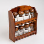 Billi glass spice jar set with wooden rack 12 pcs image number 1
