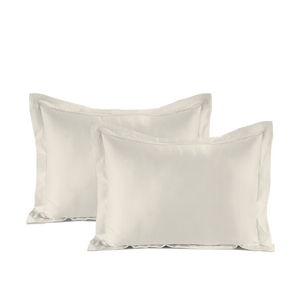 Boutique Blanche 2 pcs off white sateen cotton pillowcases 50*75 cm 300 thread count image number 0