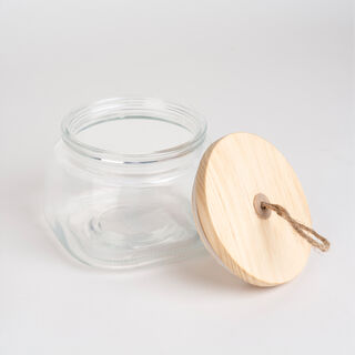 Alberto Glass Jar With Wooden Lid And Hemp Rope 1150Ml