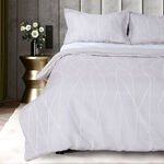 Boutique Blanche light grey jacquard twin comforter set 3 pcs image number 0