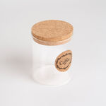 Alberto glass storage jar with cork lid & coffee sticker image number 1