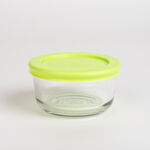 Kitchen classics transparent glass round food storage set with lids 8 pcs image number 3