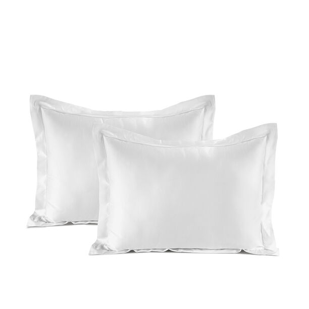 Cottage 2 pcs white percale cotton pillowcase 50*90 cm 200 thread count image number 0