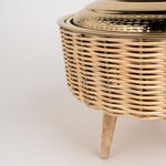 Large Bamboo Basket With Jar Gold image number 3