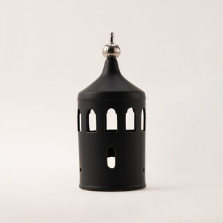 Homez black ceramic candle holder 14.8*14.8*33.7 cm