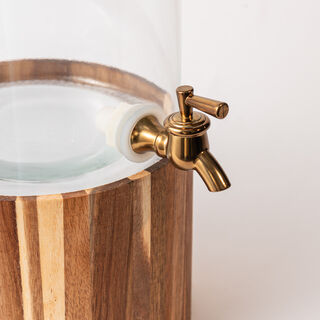 La Mesa glass juice dispensser with wooden base 5.8 L
