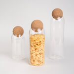 Alberto glass storage jar set with cork lid 3 pcs image number 0