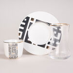 Dallaty white porcelain and glass Tea and coffee cups set 18 pcs image number 1