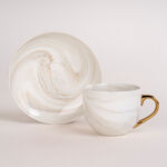 La Mesa Marble Tea Cup & Saucer Set 12 Pieces Gold image number 0