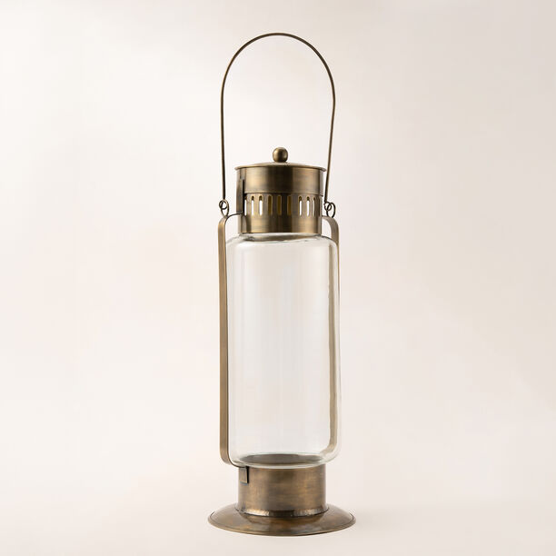 Homez gold metal lantern 20*20*54 cm image number 1