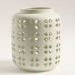 Homez white ceramic candle holder 20.6*20.6*24.5 cm image number 1