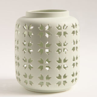 Homez white ceramic candle holder 20.6*20.6*24.5 cm