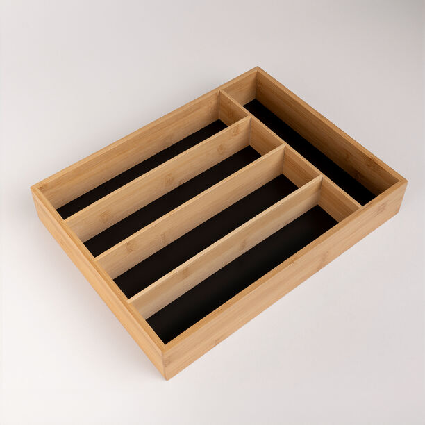 Bamboo Cutlery Organizer Black Surface image number 2