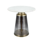 Side Table Glass Base And Marble Top 45*46 cm image number 1