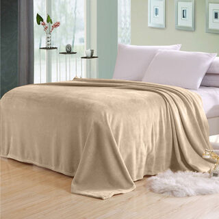 Cottage micro flannel blanket beige 150*220 cm