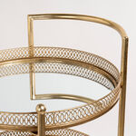 Serving Trolley 3 Tier Metal Gold Round Shape image number 2