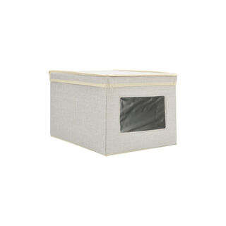 Fabric Storage Box With Lid & Transparent Side