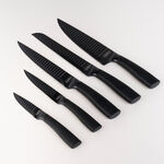 Alberto acrylic wood knife block with set of 5 stainless knives image number 0