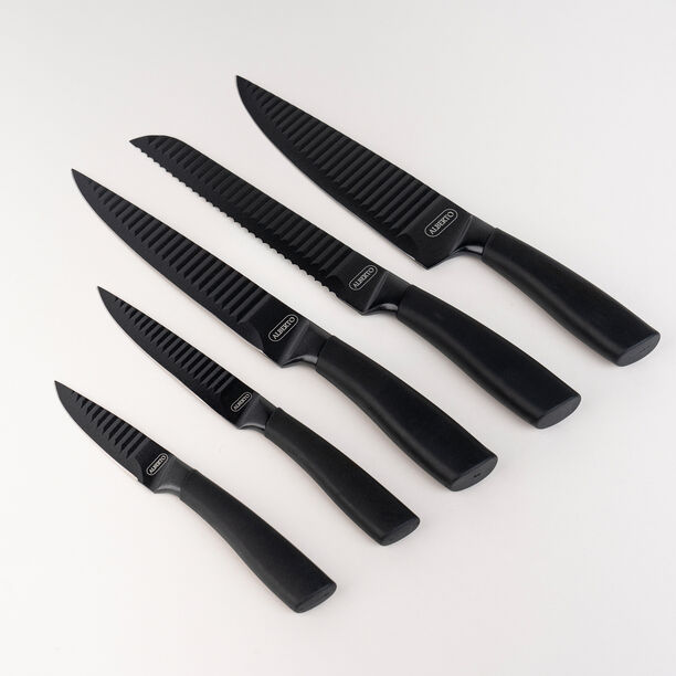 حامل سكاكين مصنوع من خشب الاكريليك من البرتو مع 5 سكاكين من الستانلس ستيل image number 0