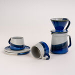 Blue and grey porcelain English coffee set 6 pcs image number 0