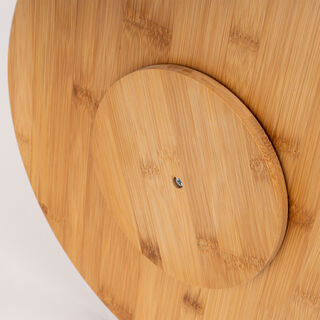 Round Bamboo Serving Plate With Rotating Base