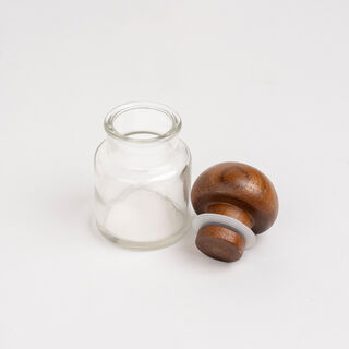 Billi glass spice jar set with wooden rack 12 pcs
