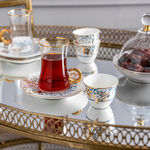 Dallaty white porcelain and glass Tea and coffee cups set 18 pcs image number 5