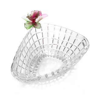 La Mesa Glass Bowl With Pink Crystal Flower 27 Cm