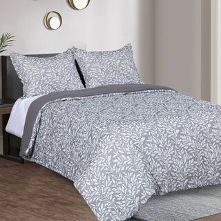 Boutique Blanche grey and white jacquard twin comforter set 3 pcs