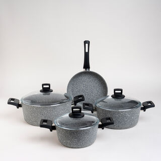 Alberto Granite Cookware Set 7 Pieces Graystone