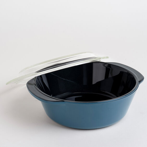 Alberto glass dark blue casserole with lid 1.5l image number 2