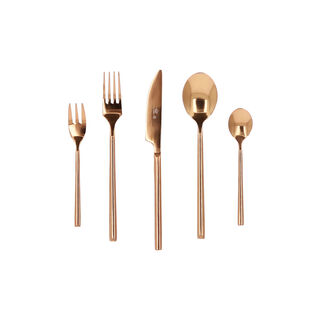 La Mesa rose gold, fancy gold plated stainless steel cutlery set 20 pc