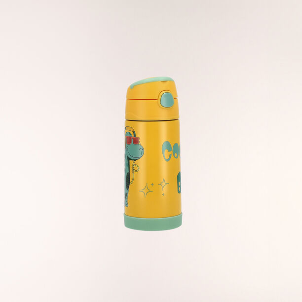 Dino print stainless steel water bottle 350ml image number 0