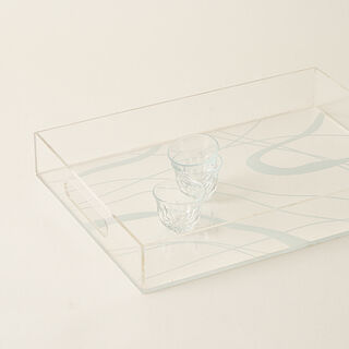 Dallaty acrylic tray with frosted pattern 40*30*6H cm