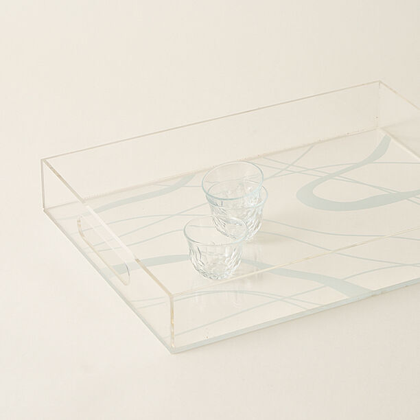 Dallaty acrylic tray with frosted pattern 40*30*6H cm image number 2