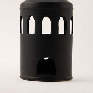 Homez black ceramic candle holder 14.8*14.8*33.7 cm